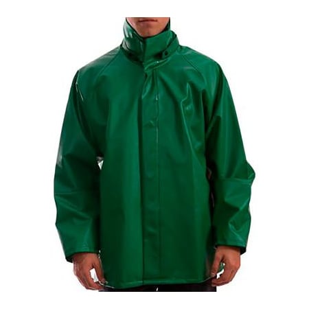 Tingley Safetyflex Jacket, Size Men's Small, Storm Fly Front, Hood Snaps, Green J41248.SM